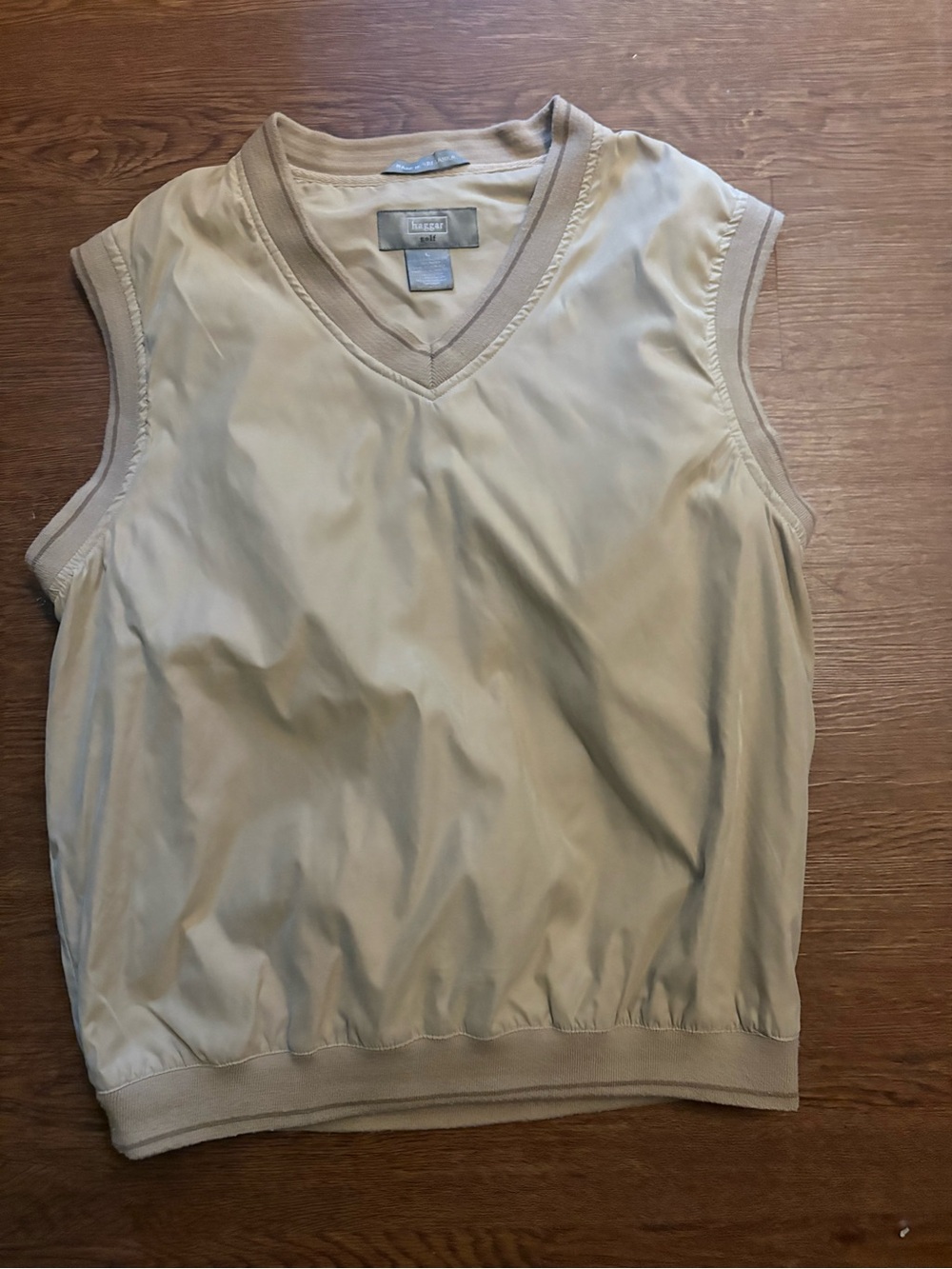 Haggar Sleeveless V-Neck Vest in Beige